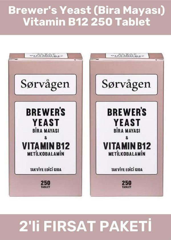 Sorvagren Brewer'S Yeast (Bira Mayası) Vitamin B12 250 Tablet - 2 Adet - Image 1