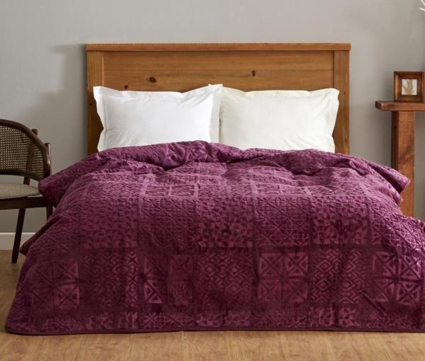 Karaca Home Blair Çift Kişilik Embos Battaniye Mürdüm 200x220 cm - Image 1