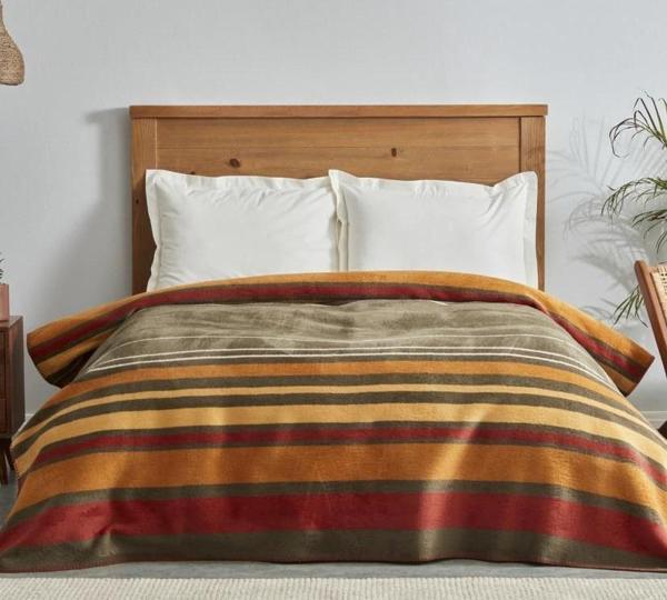 Karaca Home Nina Haki Çift Kişilik Pamuk Battaniye - Image 1