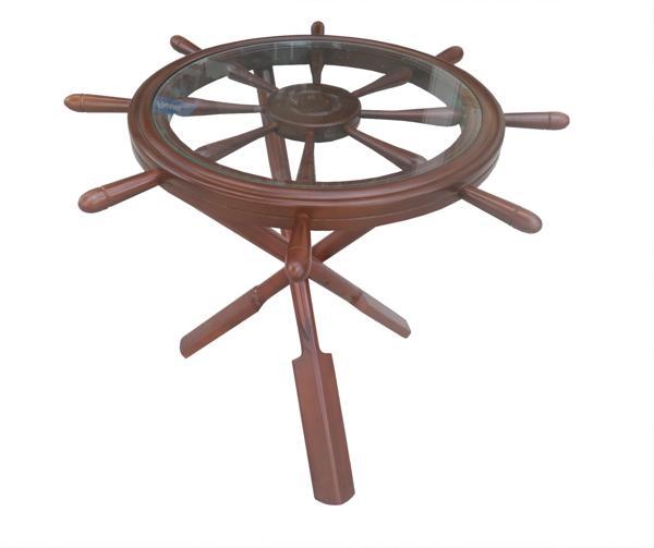 Orta sehpa 13824 Dümen Model Kayın Çapraz X Ayak Parlak Ceviz Lake Boya El Yapım  - Image 1