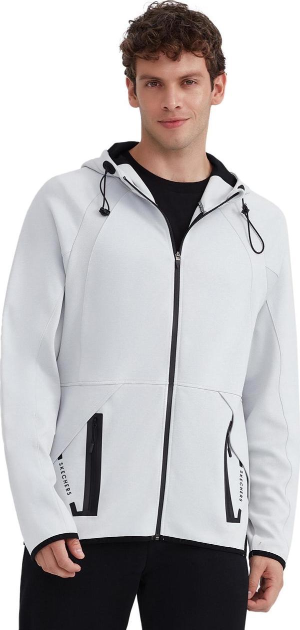 Skechers S232184M 2Xi-Lock Full Zip Hoodie Beyaz Erkek Ceket - Image 1
