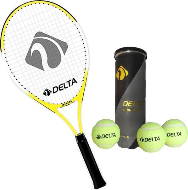 Delta Max Joys 19 İnç Çocuk Tenis Raketi + Çantası + Vakumlu Tüpte 3 Adet Tenis Maç Topu Seti - Image 1