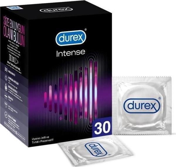 Durex Intense 30'lı Uyarıcı Jelli ve Tırtıklı Prezervatif - Image 1