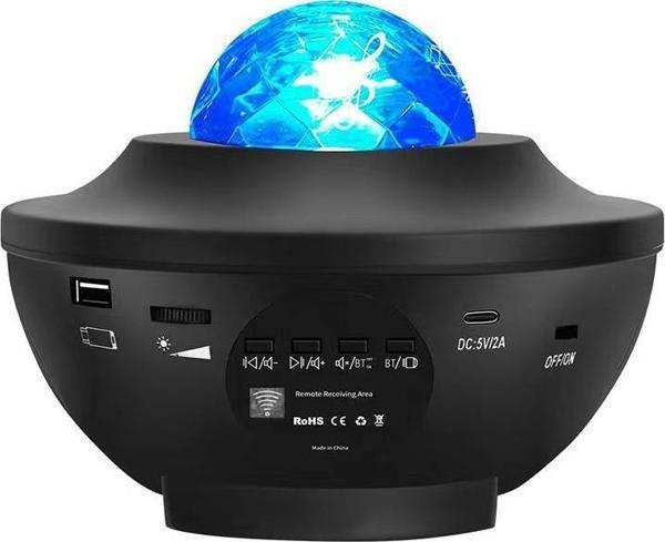Torima LW-34 Siyah Starry Led Lazer Projektör Bluetooth Müzik Hoparlör Uzaktan Kumandalı Gece Lambası - Image 1
