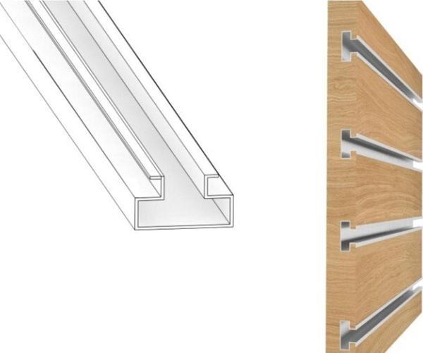 RafBurada Kanal Alüminyum , Raf Kanalı , Oluklu Raf Sistemi Rayı 200 Cm - Image 1