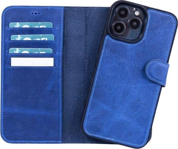 Apple iPhone 13 Pro Uyumlu Deri Cüzdanlı Kılıf Lacivert - Image 1