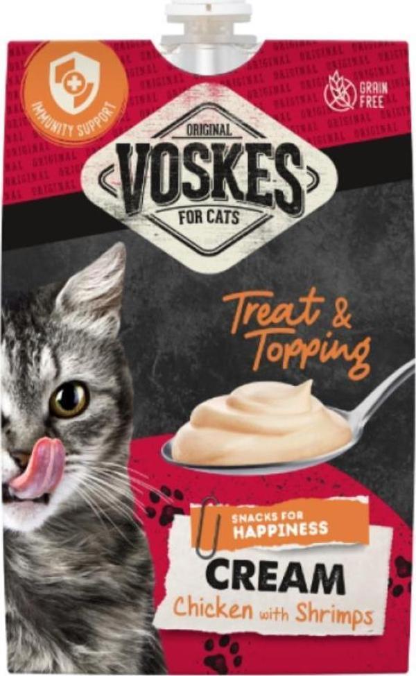 Voskes Cream Tavuklu ve Karidesli Kedi Ödülü 90 gr - Image 1