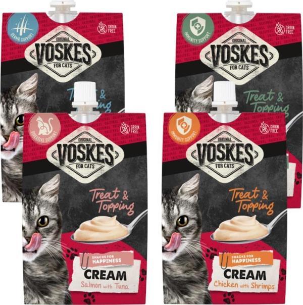 Voskes Cream Kedi Ödülü Karışık 4 Adet x 90 gr - Image 1