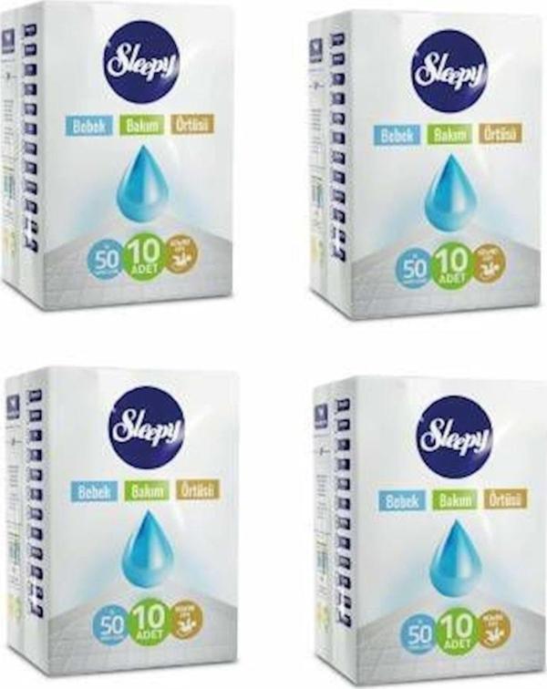 Sleepy Bebek Bakım Örtüsü 60*90 Cm 10 Lu 4 Paket 40 Kullanım - Image 1