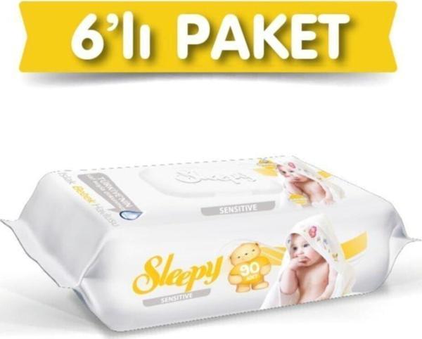 Sleepy Sensitive Islak Havlu 6'lı Paket 540 Yaprak - Image 1