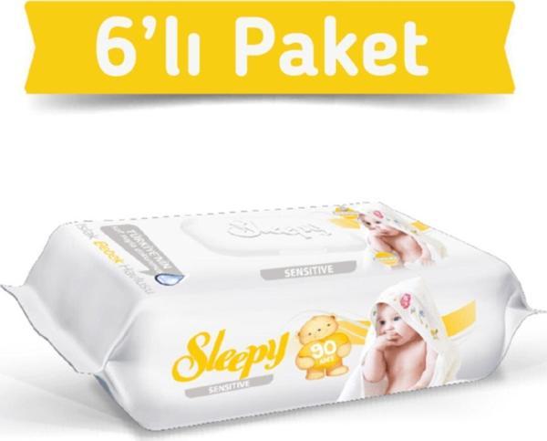 Sleepy Sensitive Islak Havlu Mendil 90'lı 6 Adet 540 Yaprak - Image 1