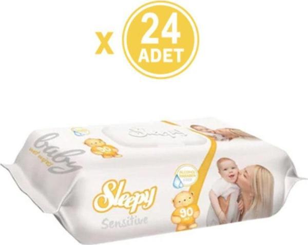 Sleepy Islak Mendil Sensitive 90 Yaprakx24 Adet (2160 Yaprak) - Image 1