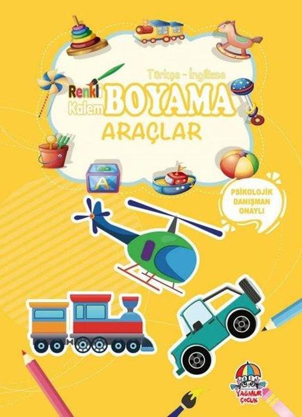 Renkli Kalem Boyama - Araçlar Psikolojik Danışman Onaylı Türkçe İngilizce - Yağmur Çocuk - Image 1