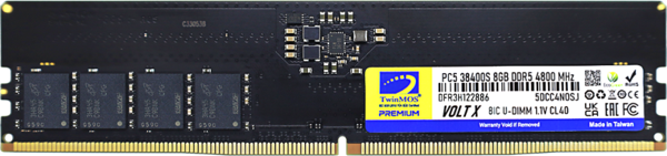 TwinMOS TMD58GB4800U40, 8GB, DDR5, 4800MHz, CL40,  1.1V Desktop Ram - Image 1