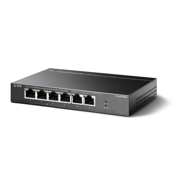 TP-LINK OMADA TL-SF1006P 6 Port, MegaBit, Metal Kasa, 4 Port PoE, 67W, Yönetilemez, Masaüstü Switch - Image 1