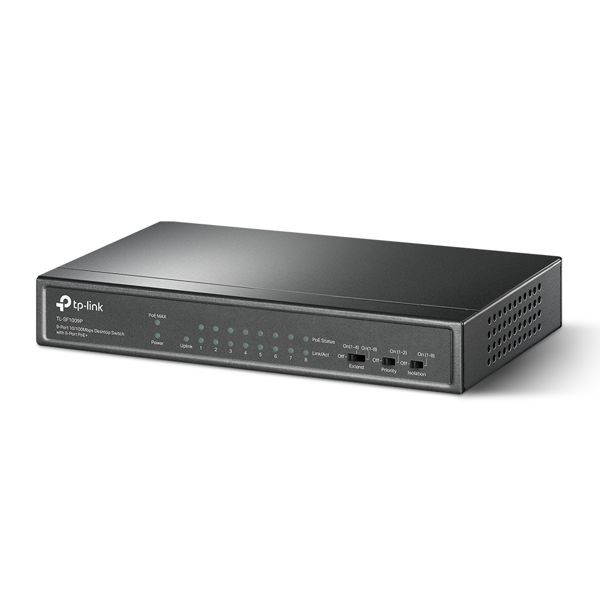 TP-LINK OMADA TL-SF1009P, 8 Port, MegaBit, Metal Kasa, 8 Port PoE, 65W, +1 Port Uplink, Yönetilemez, Masaüstü Switch - Image 1