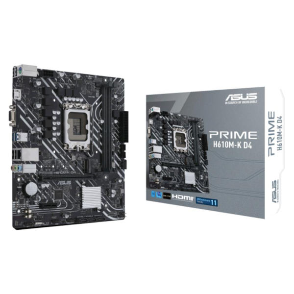 ASUS PRIME H610M-K D4 ARGB, 2xDDR4, M.2, HDMI, 12-13.14.Nesil, LGA1700 Soket, Anakart - Image 1