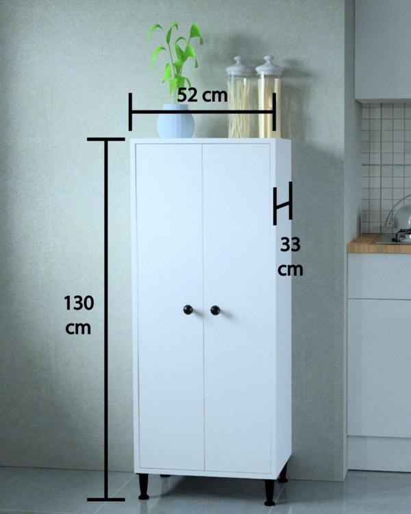Mobilique Çok Amaçlı Didim Dolap 130 Cm Beyaz - Image 1