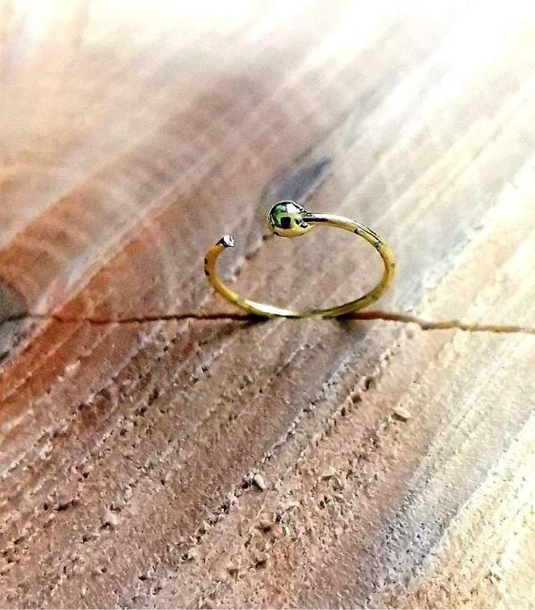 Gümüş Taşlı Sarı Renk Hızma ( Burun Delikli yada Deliksiz Kullanır) - Image 1