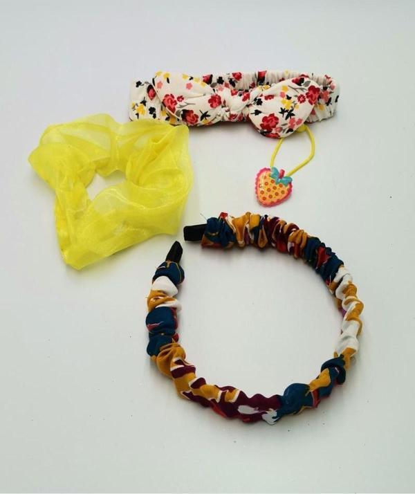 Renkli Desenli Taç Toka Bandana Set - Image 1