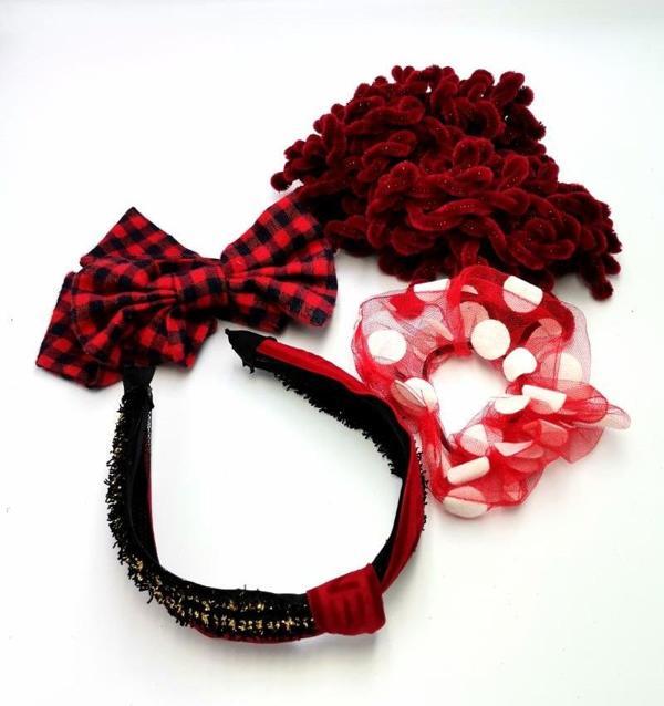 Renkli Desenli Taç Toka Bandana Set - Image 1