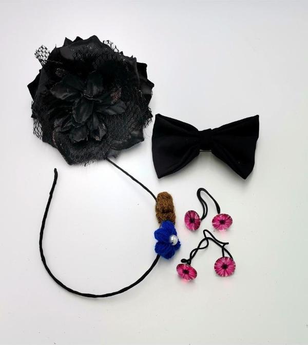 Renkli Desenli Taç Toka Bandana Set - Image 1