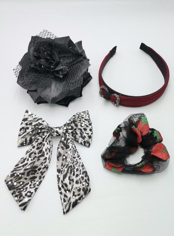 Renkli Desenli Taç Toka Bandana Set - Image 1