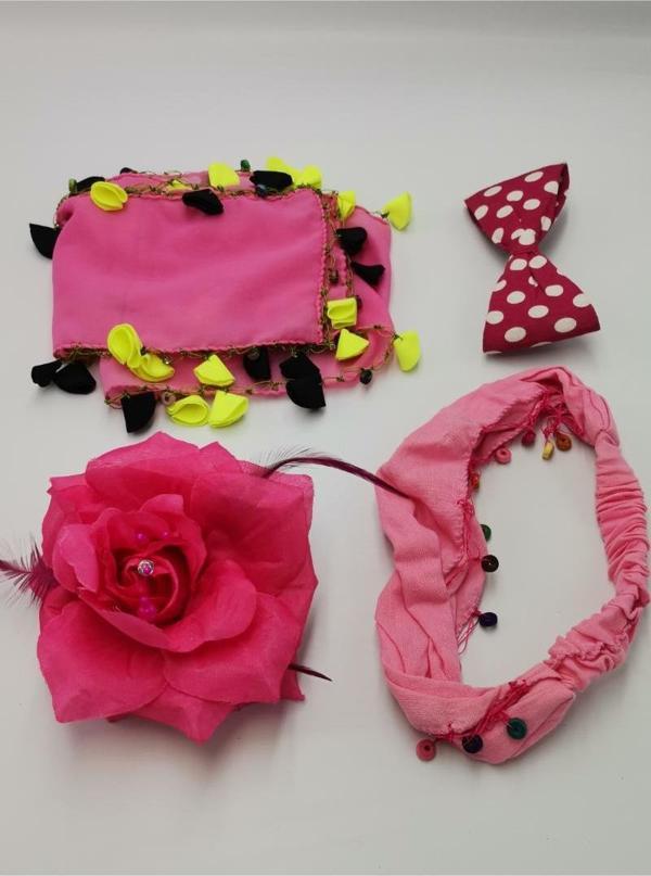 Renkli Desenli Taç Toka Bandana Set - Image 1
