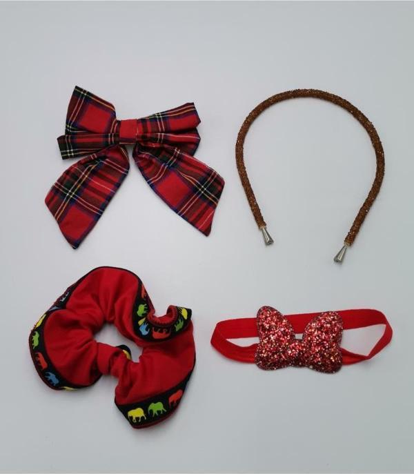 Renkli Desenli Taç Toka Bandana Set - Image 1