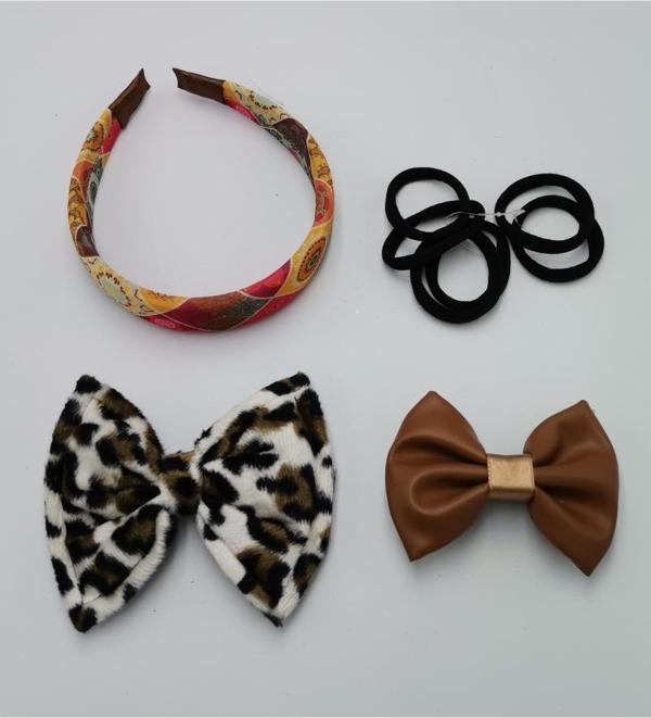 Renkli Desenli Taç Toka Bandana Set - Image 1