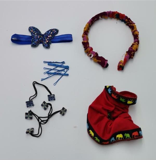 Renkli Desenli Taç Toka Bandana Set - Image 1