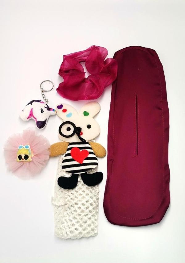 Renkli Desenli Taç Toka Bandana Set - Image 1