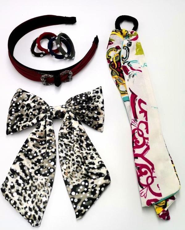 Renkli Desenli Taç Toka Bandana Set - Image 1