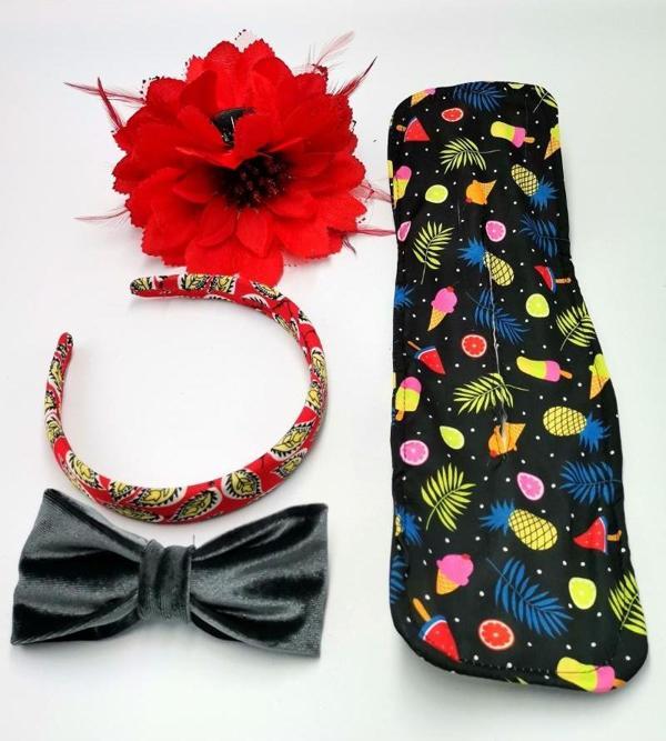 Renkli Desenli Taç Toka Bandana Set - Image 1