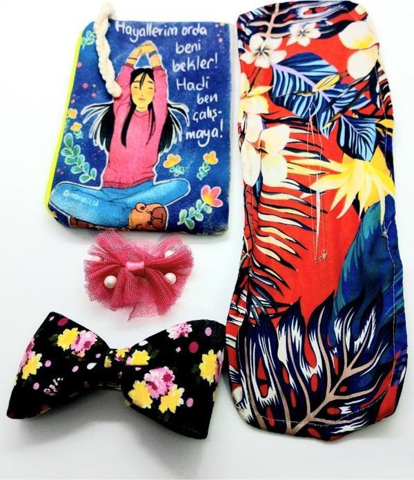 Renkli Desenli Taç Toka Bandana Set - Image 1