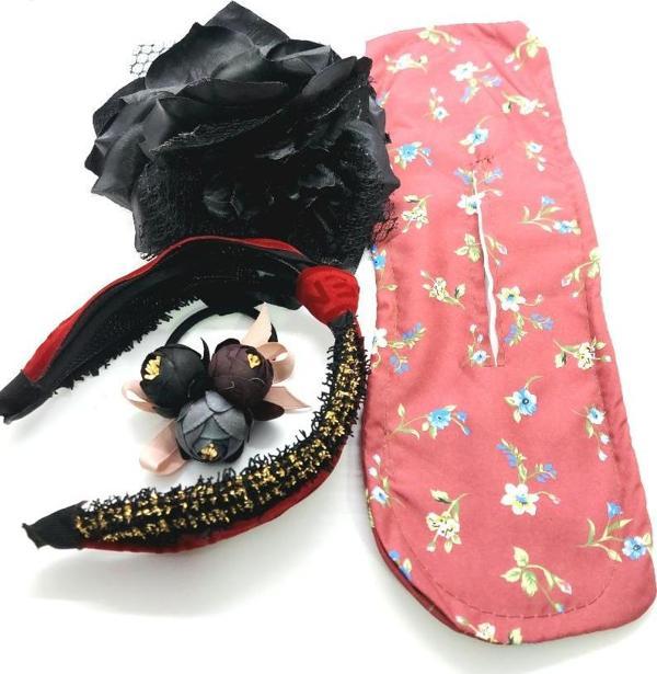 Renkli Desenli Taç Toka Bandana Set - Image 1