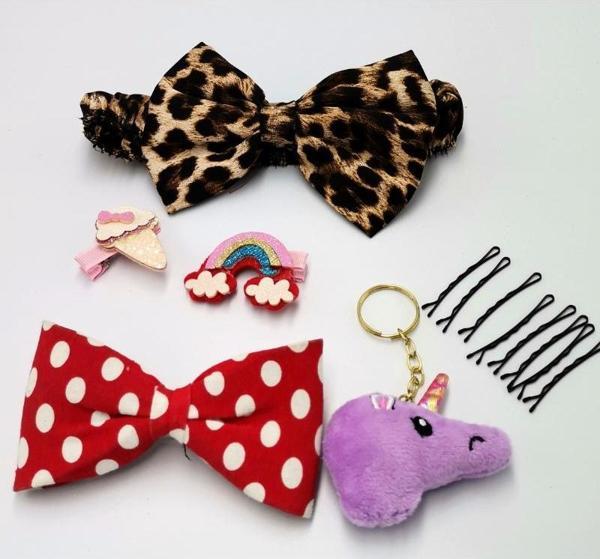Renkli Desenli Taç Toka Bandana Set - Image 1