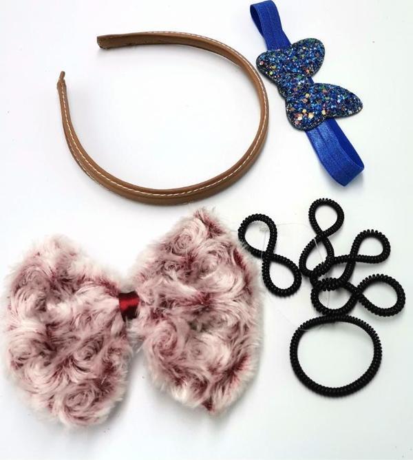 Renkli Desenli Taç Toka Bandana Set - Image 1