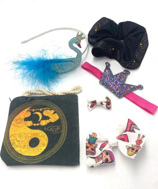 Renkli Desenli Taç Toka Bandana Set - Image 1