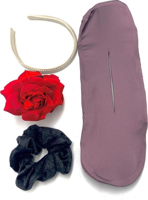Renkli Desenli Taç Toka Bandana Set - Image 1