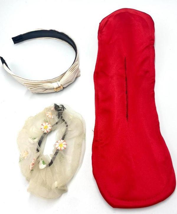 Renkli Desenli Taç Toka Bandana Set - Image 1