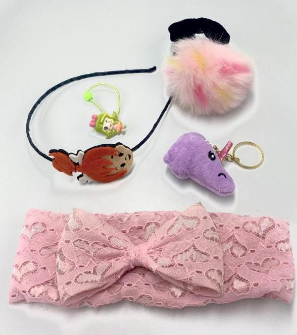 Renkli Desenli Taç Toka Bandana Set - Image 1