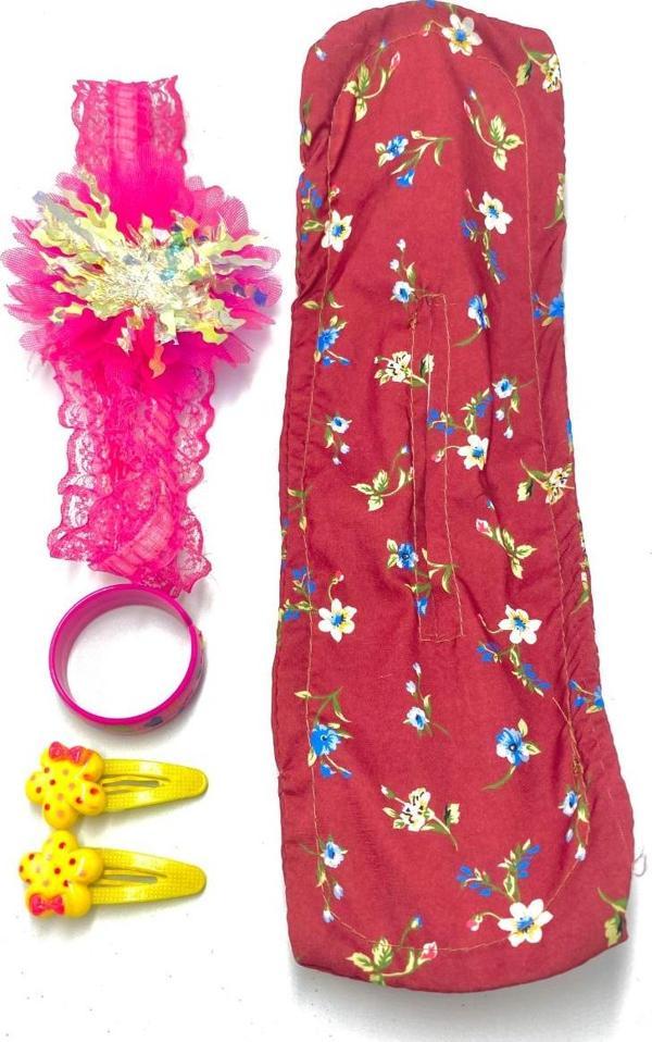 Renkli Desenli Taç Toka Bandana Set - Image 1