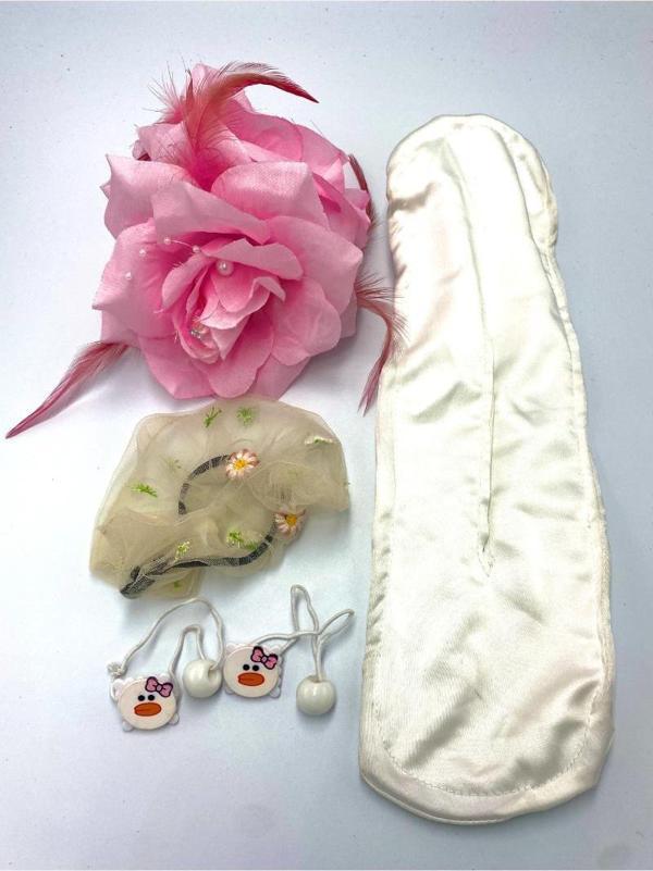 Renkli Desenli Taç Toka Bandana Set - Image 1