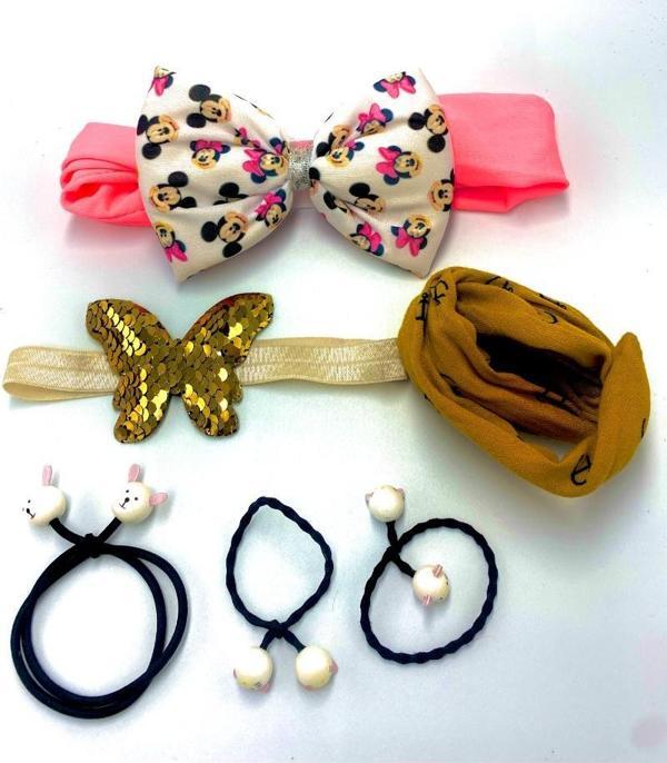 Renkli Desenli Taç Toka Bandana Set - Image 1