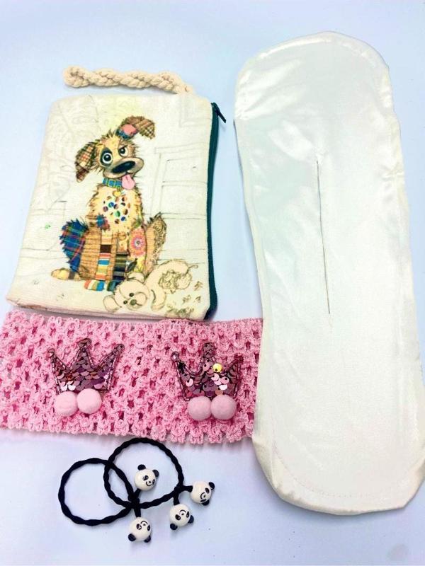 Renkli Desenli Taç Toka Bandana Set - Image 1