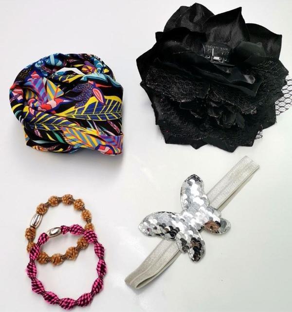 Renkli Desenli Taç Toka Bandana Set - Image 1