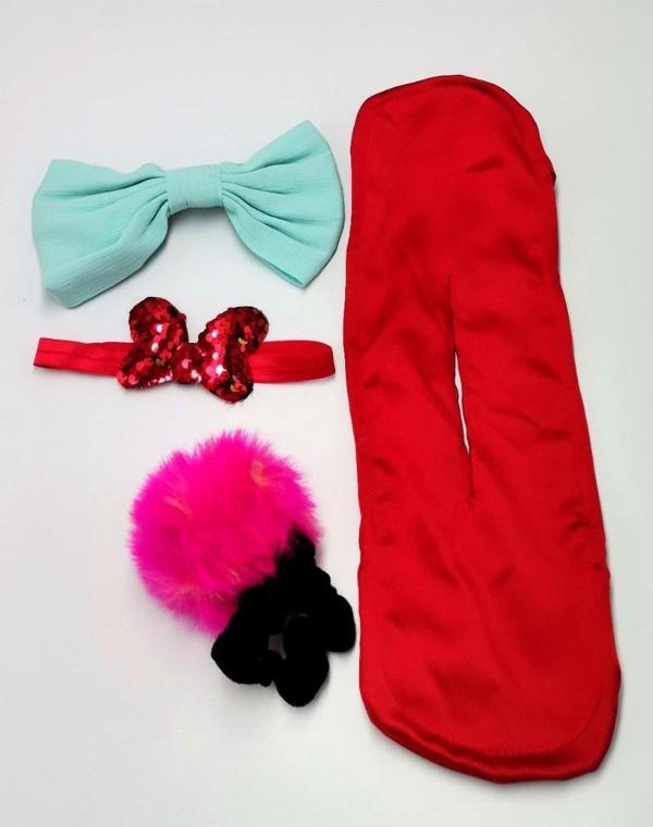 Renkli Desenli Taç Toka Bandana Set - Image 1