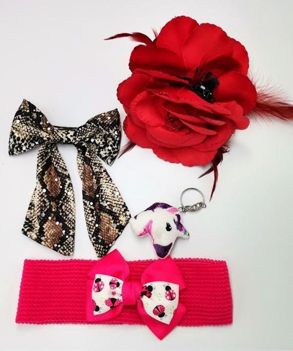 Renkli Desenli Taç Toka Bandana Set - Image 1
