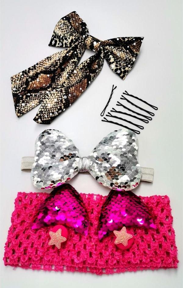 Renkli Desenli Taç Toka Bandana Set - Image 1